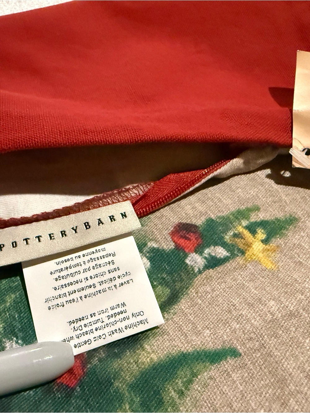 New Pottery Barn Painted Christmas Tree Pillow Cover, 20” - Picture 6 of 7